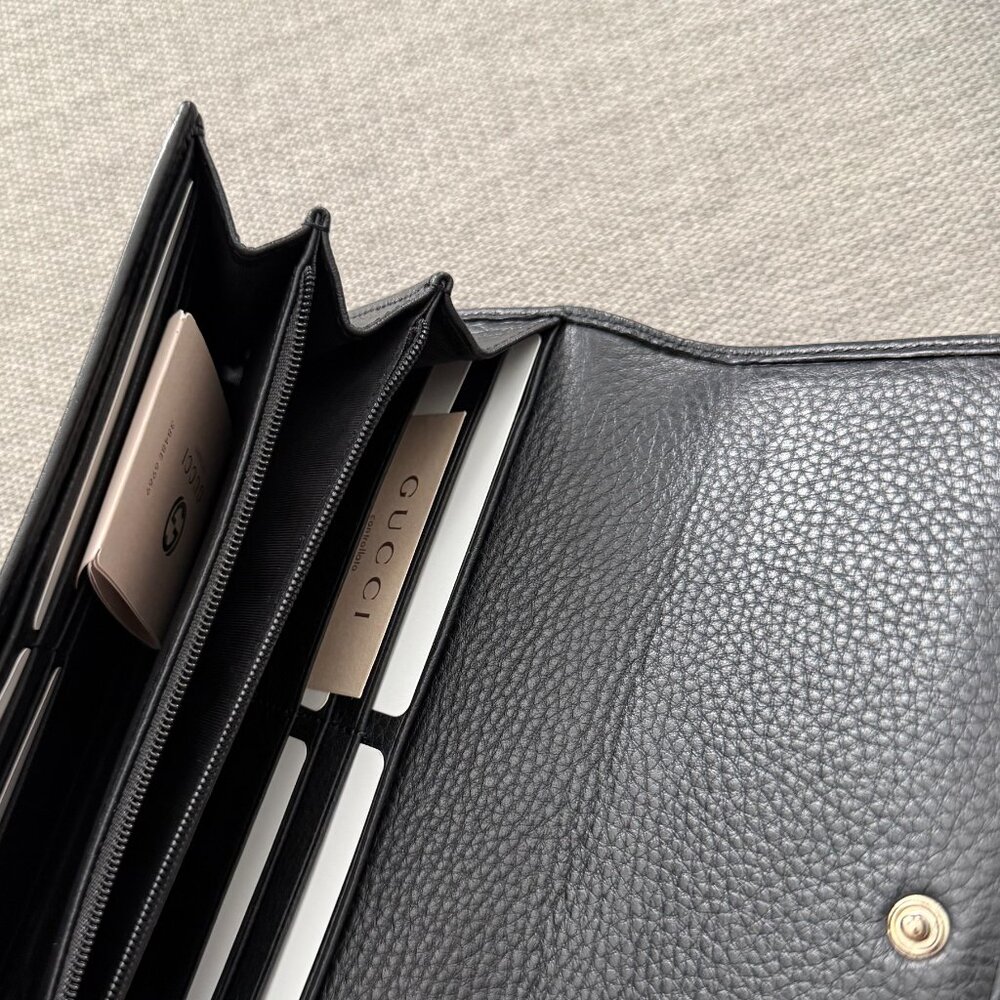 New Gucci Soho Black Continental Wallet - Picture 5 of 7